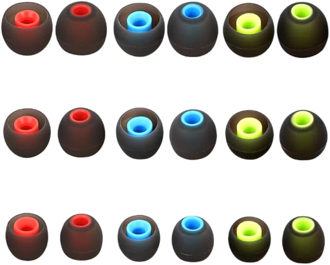 CYADCI Earbud Silicone Ear Tips Replacement Earbuds Gels for Popular In-Ear Headphones Other Inner Hole 3.8mm - 5.1mm 9 Pairs S/M/L