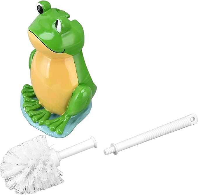 Frog Shape Toilet Brush Set, Creative Bathroom Cleaning Brush with Holder, Ergonomic Handle, and Space Saving Design for Effective Cleaning