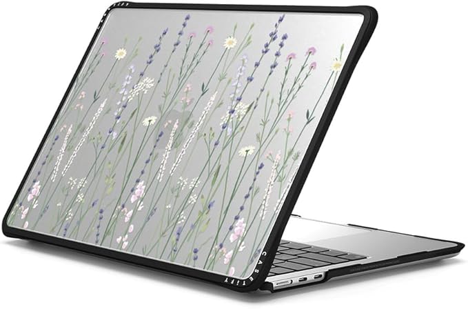 CASETiFY Impact MacBook Air 13.6" (M2-M5) Case [Cushioned Impact Corners/Scratch-Resistant/Anti-Slip Grip] - Gigi Garden Florals - Clear Black