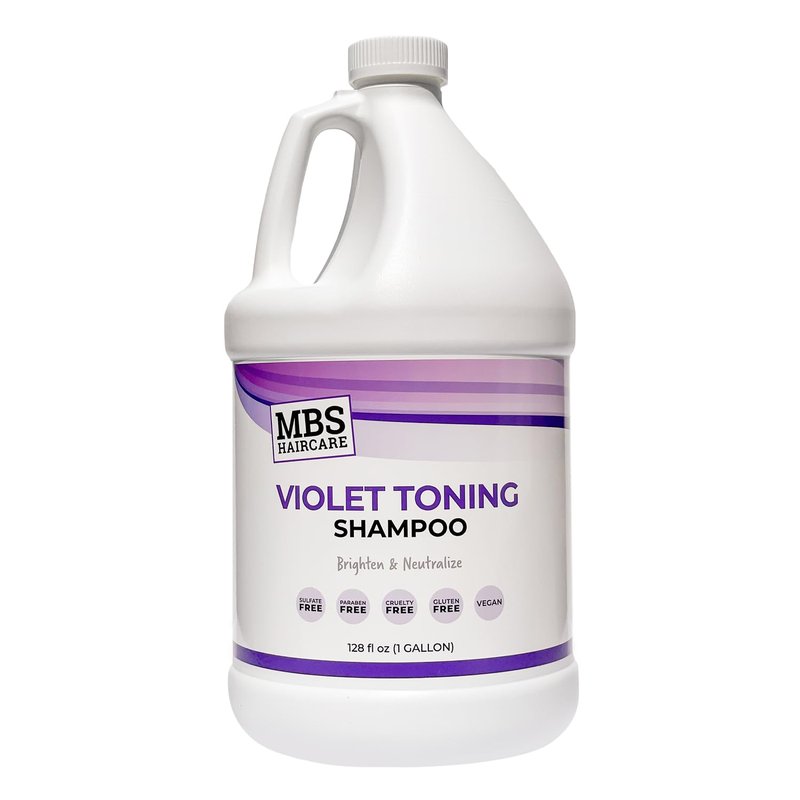 MBS Haircare Salon Grade Violet Toning Shampoo – Professional Purple Shampoo for Blonde, Silver & Gray Hair – 1 Gallon