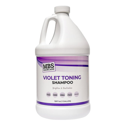 MBS Haircare Salon Grade Violet Toning Shampoo – Professional Purple Shampoo for Blonde, Silver & Gray Hair – 1 Gallon