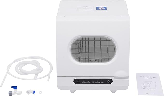 1200W Countertop Dishwasher, Portable Countertop Dishwasher with 12 Water Outlets and 360° Spraying Cleaning, Mini Dish Washer 5 Washing Programs for Apartment Kitchen RV Office