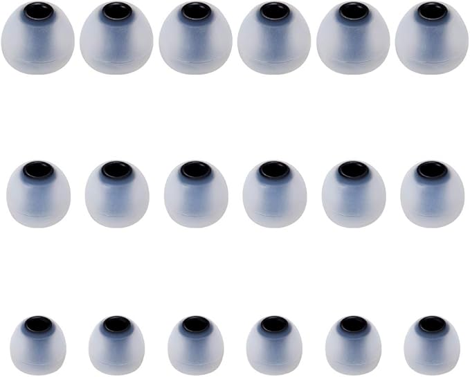 Earbud Tips High Quality Soft Silicone Earbuds Replacement Tips Fit for in-Ear Headphones(inner hole from 3.8mm - 4.0mm earphones)9 Pairs S/M/L,Gray/Black