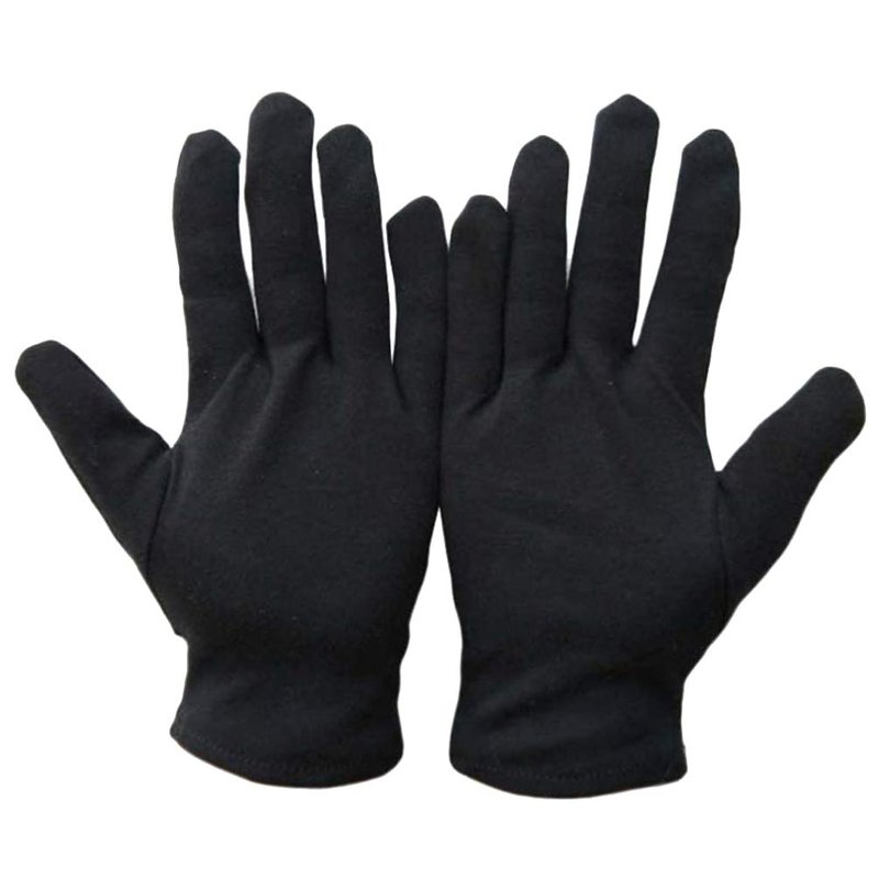 Beaupretty Moisturizing Eczema Cotton Gloves, 12 Pairs Black Cotton Gloves for Dry Hands, SPA Lotion Gloves Cosmetic Gloves L
