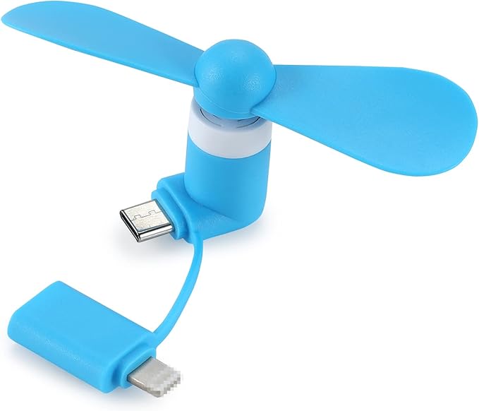 DNTESR Mini Cell Phone Fan 2-in-1 Fan Compatible for iPhone, iPad, Android Smartphone,Tablet - Colorful and Powerful- Cell Phone Summer Accessories (6-Pack)