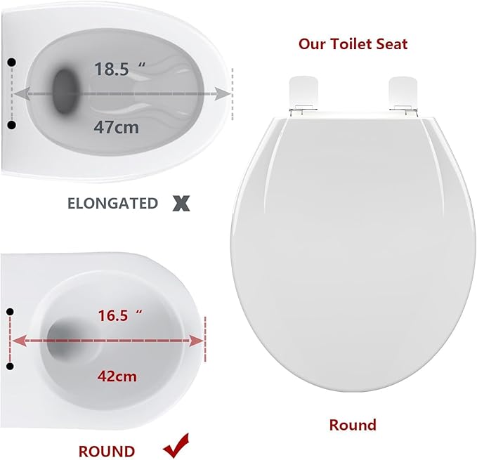 17â Round White Commercial Toilet Seat â Heavy Duty Plastic, Slow Close Lid, Quick-Release Hinges, Easy Clean & Install, Global Fit, 2 Pack â Color: F2040 Imitation American Standard Toilet