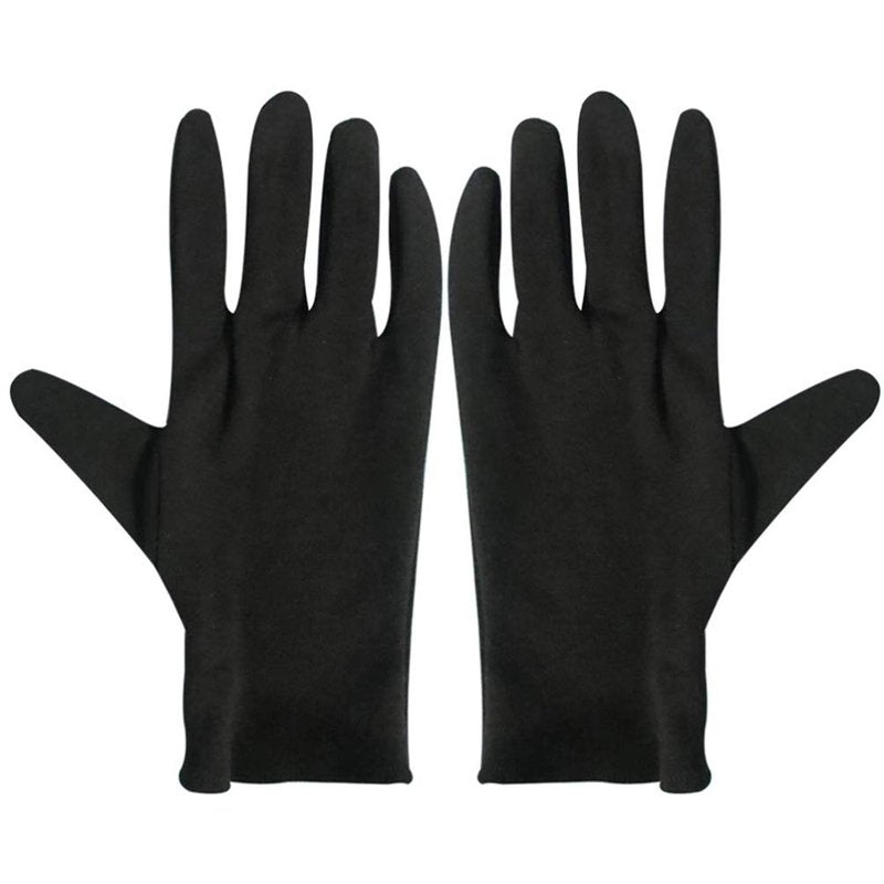 Beaupretty Moisturizing Eczema Cotton Gloves, 12 Pairs Black Cotton Gloves for Dry Hands, SPA Lotion Gloves Cosmetic Gloves L