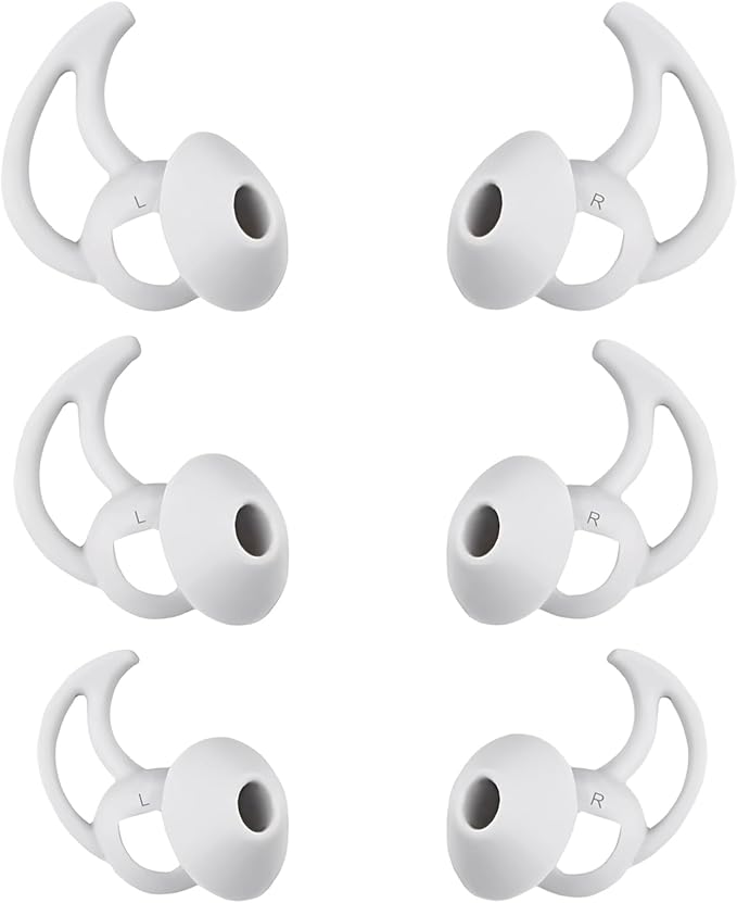 WKYMY Earbud Replacement Tips Silicone Earbud Tips Compatible with Bose Quietcomfort and Sport Headphone Rubber Tips Ear Bud Covers 3 Pairs S M L Gray