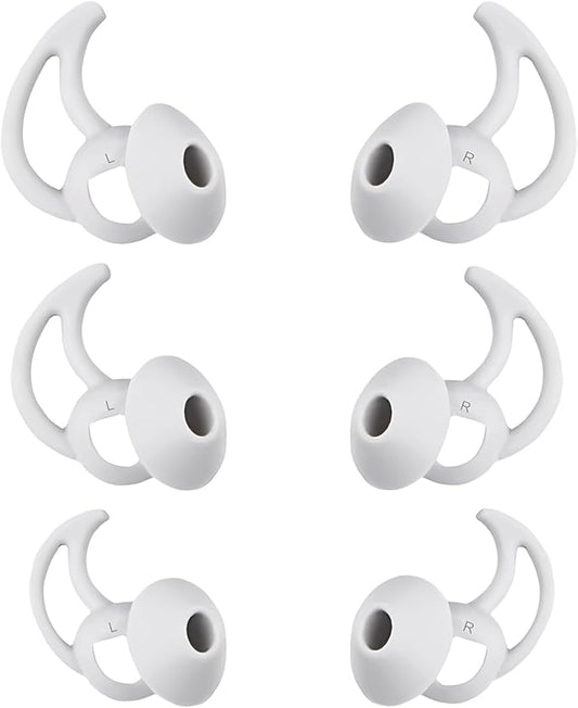 WKYMY Earbud Replacement Tips Silicone Earbud Tips Compatible with Bose Quietcomfort and Sport Headphone Rubber Tips Ear Bud Covers 3 Pairs S M L Gray