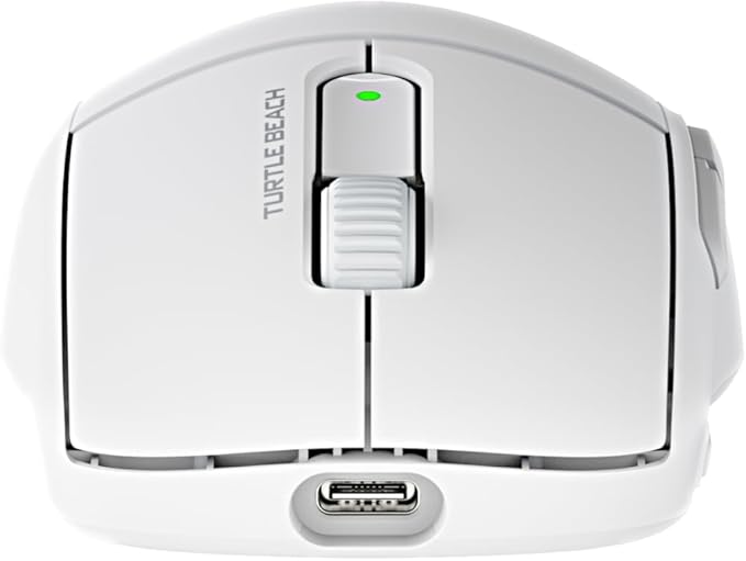 Turtle Beach Burst II Air Wireless Gaming Mouse - 47g Ultra Lightweight, Optical Switches, 26000 DPI Optical Sensor, 120-hour Rechargeable Battery, Symmetrical Design, Bluetooth, USB-C Cable – White