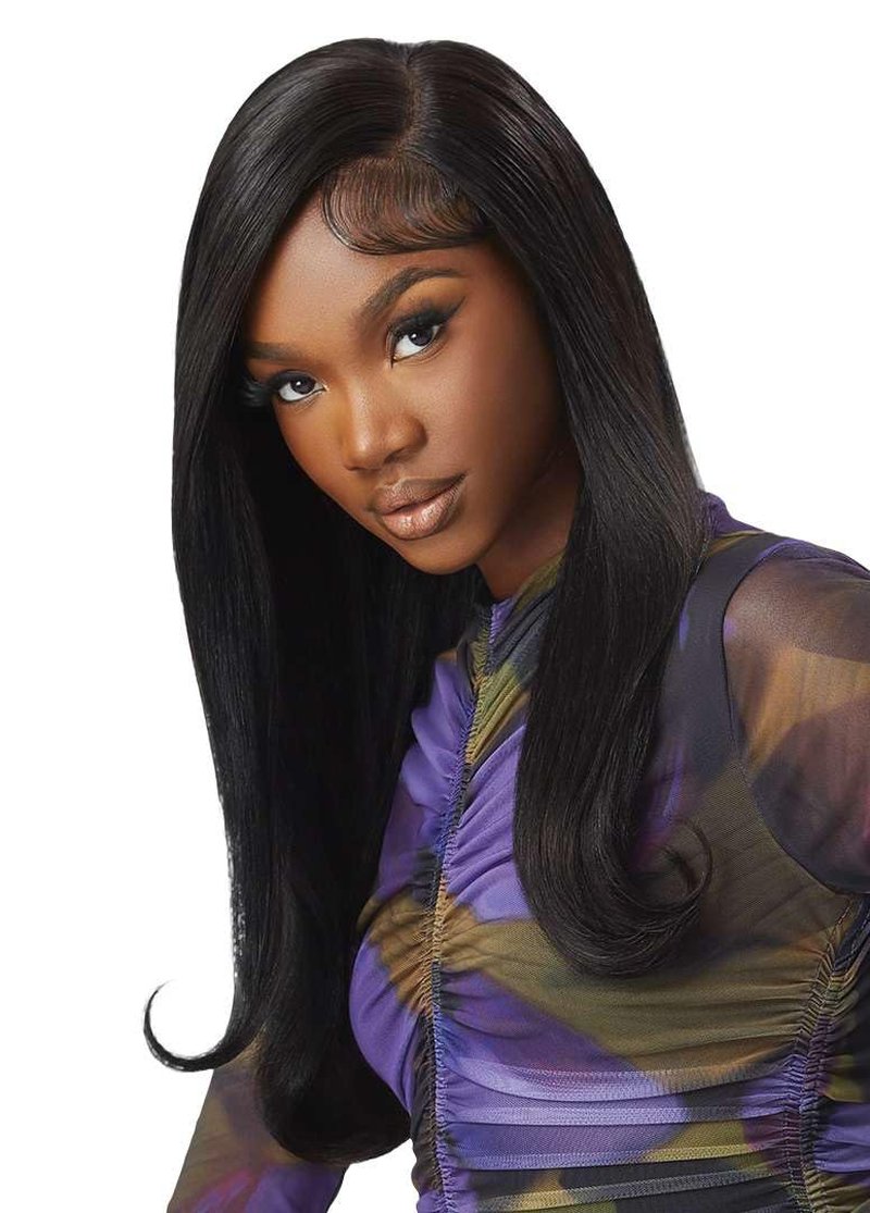 Outre 100% Human Hair Purple Pack Yaki 12" (1 Pack, OFF BLACK 1B)