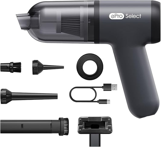 EPROEON EV1395 Cordless Handheld Vacuum Cleaner - 75W 12000Pa Strong Suction, 14-24min Runtime, 0.14L Dust Bin, Multi-Accessories for Stairs, Floors & Narrow Spaces