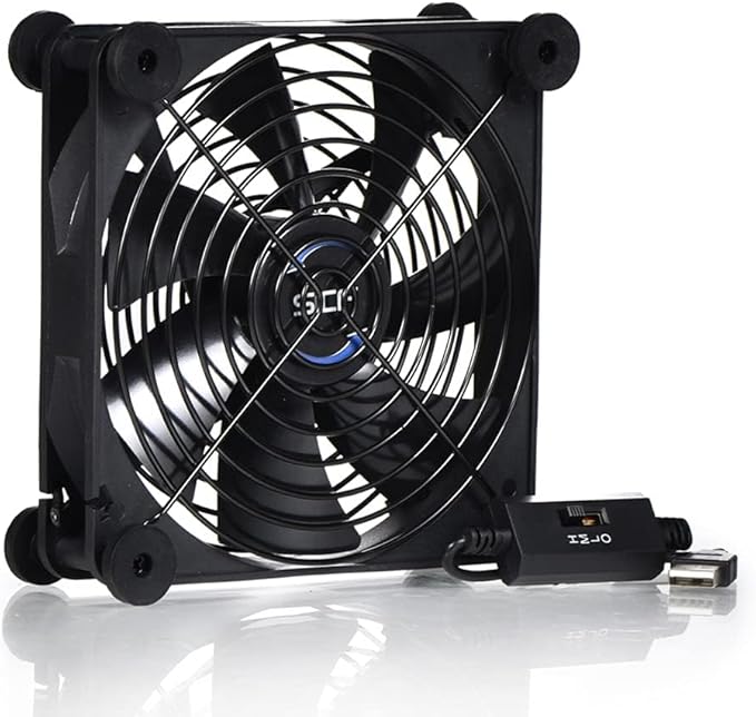 SCCCF Quiet 140mm USB 5V Portable Cooling Fan for Flat Panel TV Receiver Router DVR PlayStation Xbox Computer Cabinet Cooler
