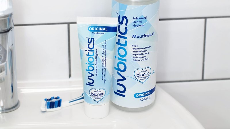 Luv Biotics Probiotic Mint Toothpaste with Xylitol & Aloe Vera – Fresh Breath, Cavity Protection, Microbiome Support & Healthy Gums – No Sulphates or Parabens - 3 x 75ml