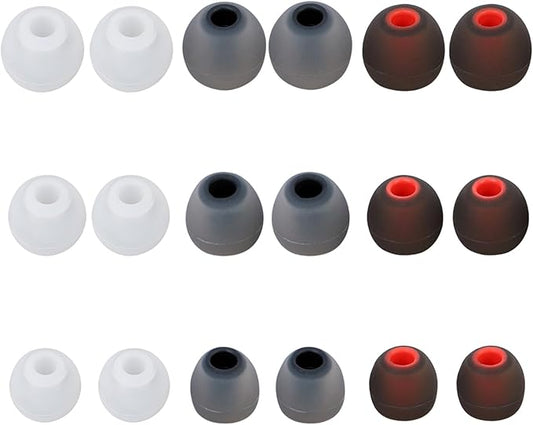 MMYQXI Earbud Replacement Tips Silicone Earbud Tips Earbud Covers Fit for in-Ear Headphones (Inner Hole 3.8mm -5.1mm) Ear Tips Earbud Rubber Tips 9 Pairs S/M/L