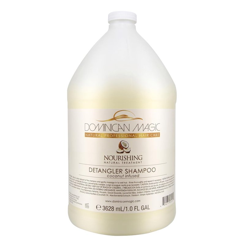 DOMINICAN MAGIC Detangler Shampoo – Coconut Infused (1 Gallon) | Hydrating & Smoothing Shampoo for Dry, Frizzy & Curly Hair | Deep Nourishment & Tangle-Free Finish