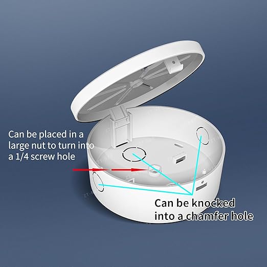ZT-NET ZT-NET Universal Bullet Security Mount Box Dome Camera Junction Box Bracket Hide Cable ABS Plastic Enclosure Indoor Camera Cover CCTV Surveillance White 1 Pack (Not Included Camera)