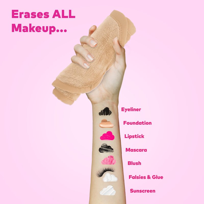 MakeUp Eraser, Erase All Makeup With Just Water, Including Waterproof Mascara, Eyeliner, Foundation, Lipstick and More, Sweet Cream