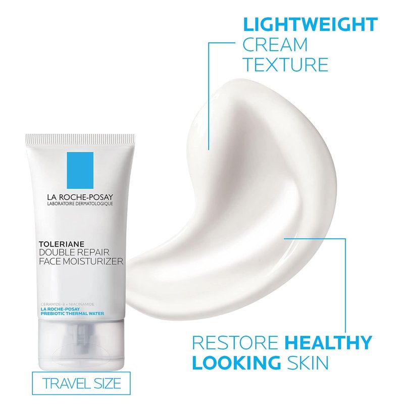 La Roche-Posay Toleriane Hydrating Face Cleanser - Gentle Daily Wash with Niacinamide & Ceramides for Sensitive Skin | Fragrance-Free