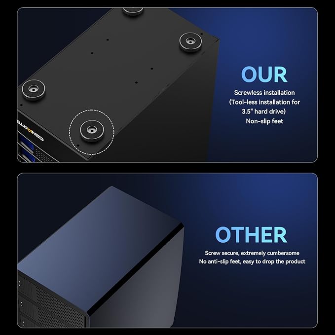 CENMATE Aluminum 10 Bay Hard Drive Enclosure with Cooling Fan for 2.5“/3.5" SATA HDD/SSD with USB A/C 3.0, Support Hot Swappable, Tool-Free HDD Enclosure, DAS(NO RAID/NAS)