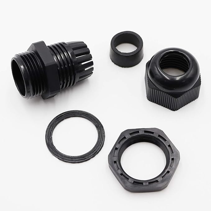 PENGLIN Cable Glands 1/2" NPT Nylon Cable Connector, Strain Relief Cord Connector, IP68 Waterproof Adjustable Locknut(1/2 Inch (20-Pack))