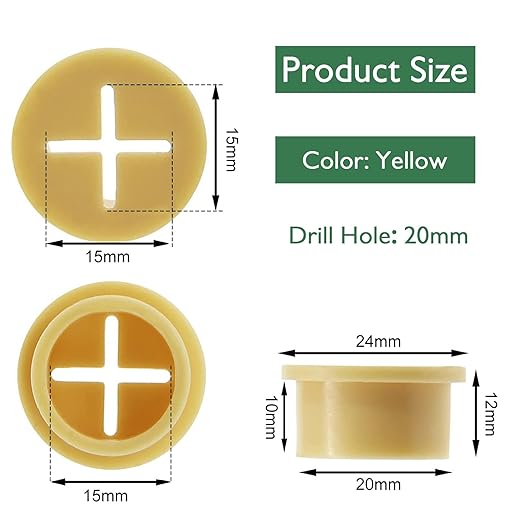 EASYEAH 20Pcs Desk Grommet, 3/4" (20mm) Yellow Silicone Cord Hole Cover, Flexible Rubber Wire Grommets, Wall Grommets for Cables Management, Table, Countertop, Cabinets and Furnitures Wire Organizer