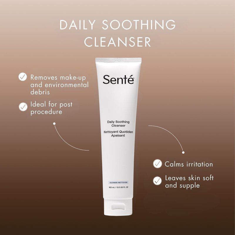 Sente Daily Soothing Facial Cleanser For Dry and Sensitive Skin | Gently Removes Oil, Impurities and Makeup | with Vitamin E | 5.5 Fl Oz