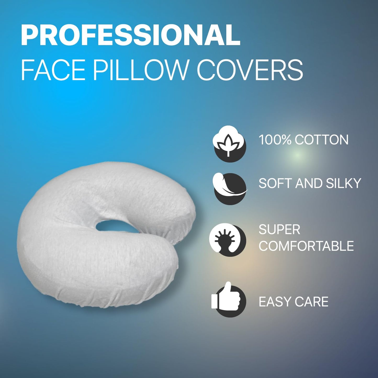 John G. Louis™ Face Cradle Covers – Seamless 100% Cotton Massage Face Cradle Cover for Home Massage Sessions – Breathable Headrest Cover Ensures Cool, Hygienic & Relaxing Massage Experience – 3-Pack