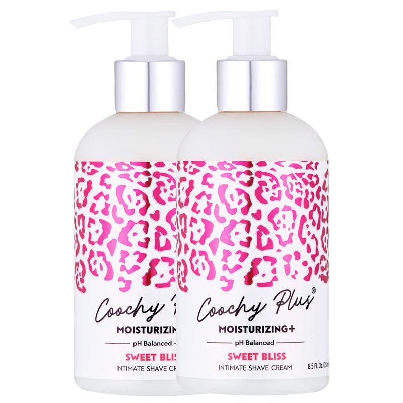 Coochy Plus Intimate Shaving Cream MOISTURIZING Plus SWEET BLISS For Pubic, Bikini Line, Armpit - Rash-Free With Patent-Pending Formula â Prevents Razor Burns & Bumps, In-Grown Hairs, Itchiness 2 Pack