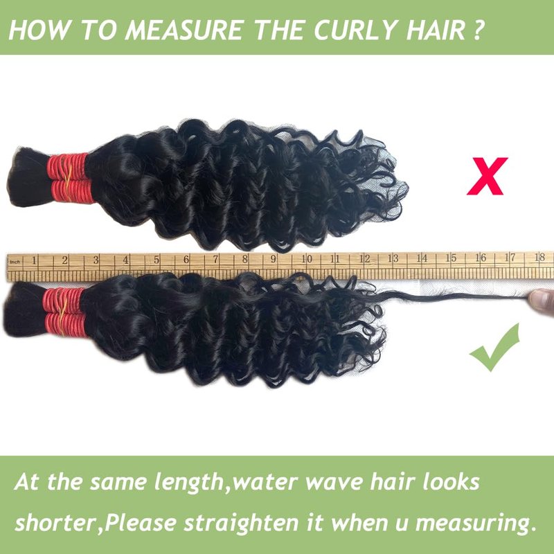 YOMIO Human Braiding Hair 18 Inch 100g (1Pack-2Bundles) Water Wave Human Hair Bulk for Braiding No Weft Bundle Virgin Curly Human Hair Bulk for Boho Braids Wet and Wavy Natural Black Color