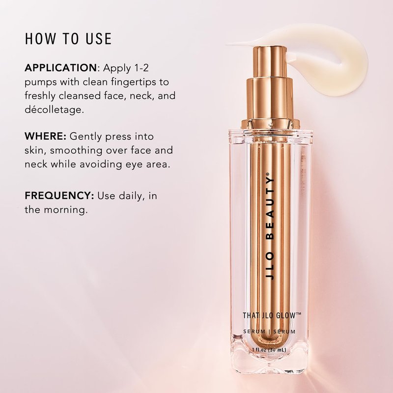 JLO BEAUTY Brightening Face Serum, Hydrating & Firming Facial Serum with Niacinamide, Squalane & Antioxidants, Lightweight Daily Skin Care for Women, That JLO Glow, 1.5 Oz