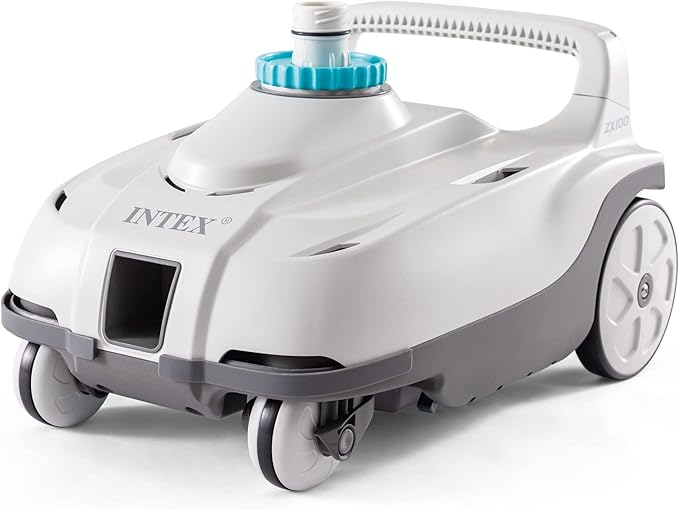 INTEX 28006E ZX100 Pressure-Side Above Ground Automatic Pool Cleaner: For Bigger Pools – Cleans Pool Floor – Removes Debris – Removable Filter Tray – 21ft Tangle Free Hose