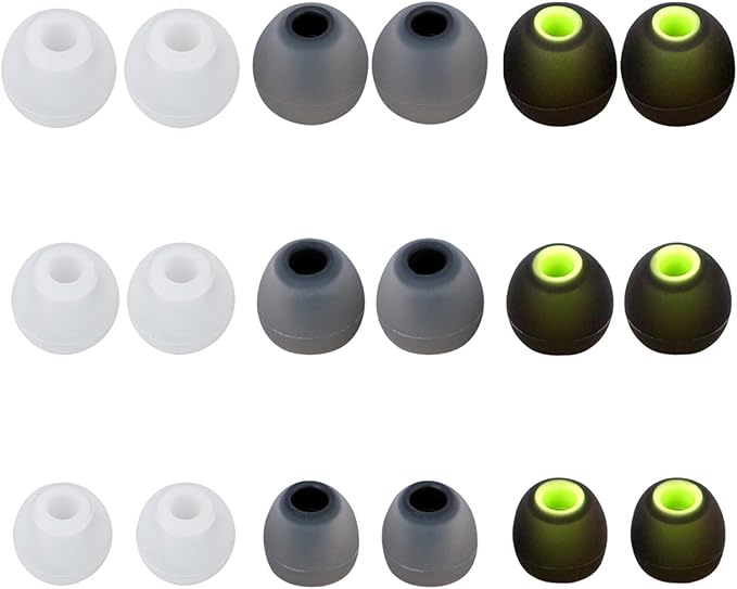 MMYQXI Earbud Replacement Tips Silicone Earbud Covers Fit for in-Ear Headphones (Inner Hole 3.8mm -5.1mm) 9 Pairs S/M/L