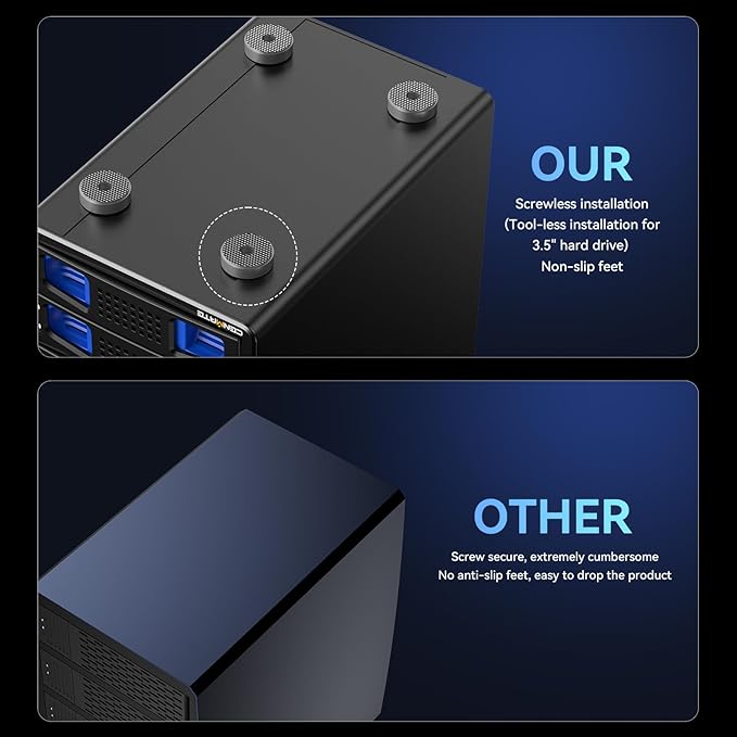 CENMATE Aluminum 8 Bay Hard Drive Enclosure with Cooling Fan for 2.5“/3.5" SATA HDD/SSD with USB A/C 3.0, Support Hot Swappable, Tool-Free HDD Enclosure, DAS(NO RAID/NAS)