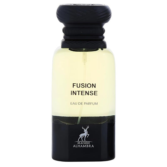 Maison Alhambra Fusion Intense Eau de Parfum Spray - Long-Lasting Aromatic Woody Leather Fragrance for Unisex | 2.7 Ounce (80 ml)