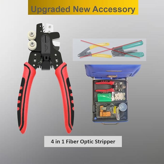 QIIRUN Fusion Splicer AI-9, Fiber Splicer Kit with Upgraded 5" Touch Screen 6-Motor Core Alignment, 5s Fast Splice Fiber Optic Splicing Machine for FTTH SM/MM Cable Installation