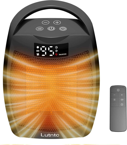 Portable Ceramic Space Heater - 1500W Fast Heating with Digital Display & Touch Controls | Ideal for Home & Office