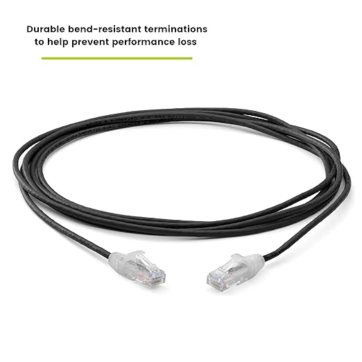 TRUECABLE Cat6 Component Rated Patch Cable, Unshielded (U/UTP), 10ft, Black, 28AWG Stranded Pure Copper, Snagless 10G High-Speed Ethernet Cable, PoE++ 4PPoE 100W, UL Listed, RoHS-3, 5 Pack