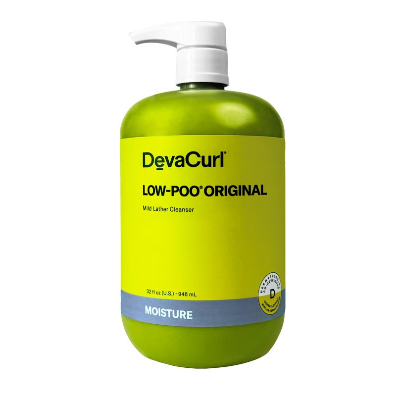 DevaCurl Low-Poo Original Mild Lather Cleanser for Rich Moisture, Green Oasis, 32 fl. oz.