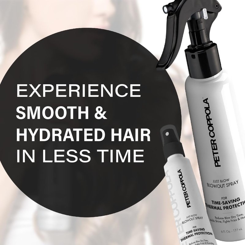 Peter Coppola Just Blow - Heat Protectant Spray for Smoother, Straighter Hair - Reduces Blow Dry Time, Conditions and Adds Shine, Travel Size 2 oz