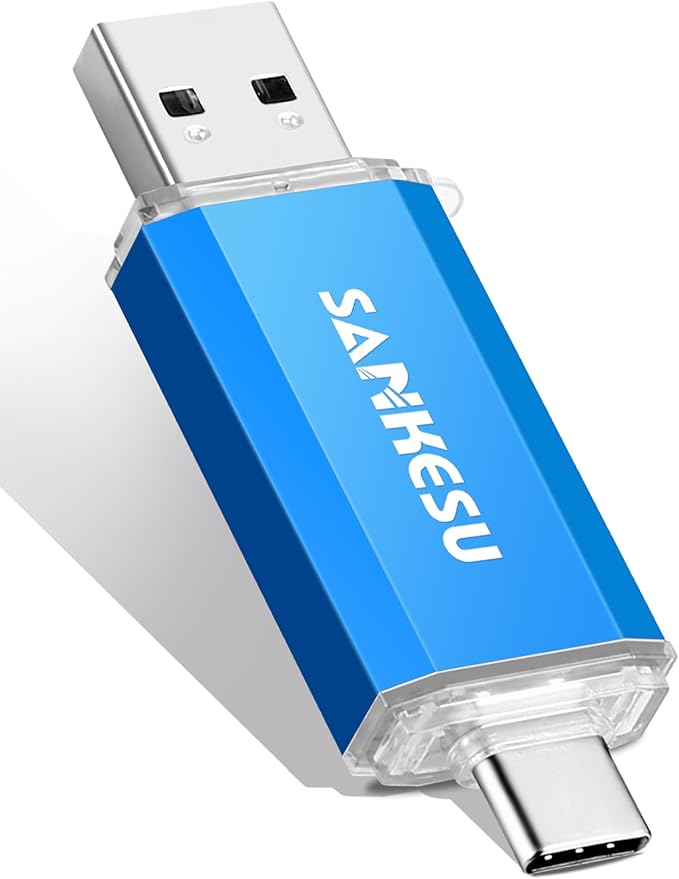SANKESU USB C Flash Drive 256GB Thumb Drive for Android Phone USB 3.1 Type-A & Type-C Dual OTG Photo Storage Memory Stick Compatible with PC Laptop Macs Smartphone Tablet