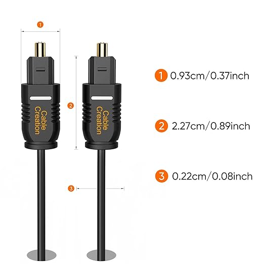 CableCreation Optical Digital Audio Cable 15FT, Thin Fiber Optic Toslink Gold Plated Optical S/PDIF Cord for Home Theater, Sound Bar, TV, PS4, Xbox, DVD/CD Player, Game Console& More, Black