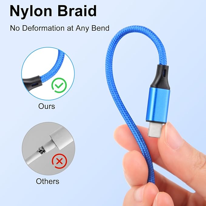 Nefuo Multi Charging Cable for Apple Watch Charger/iPhone Charger, 4 in 2 Travel Essentials Cord for iWatch Ultra SE 10-1, iPhone 17-13, Android Phone, Upgraded Nylon Braided Multi Charger Cable (5FT)
