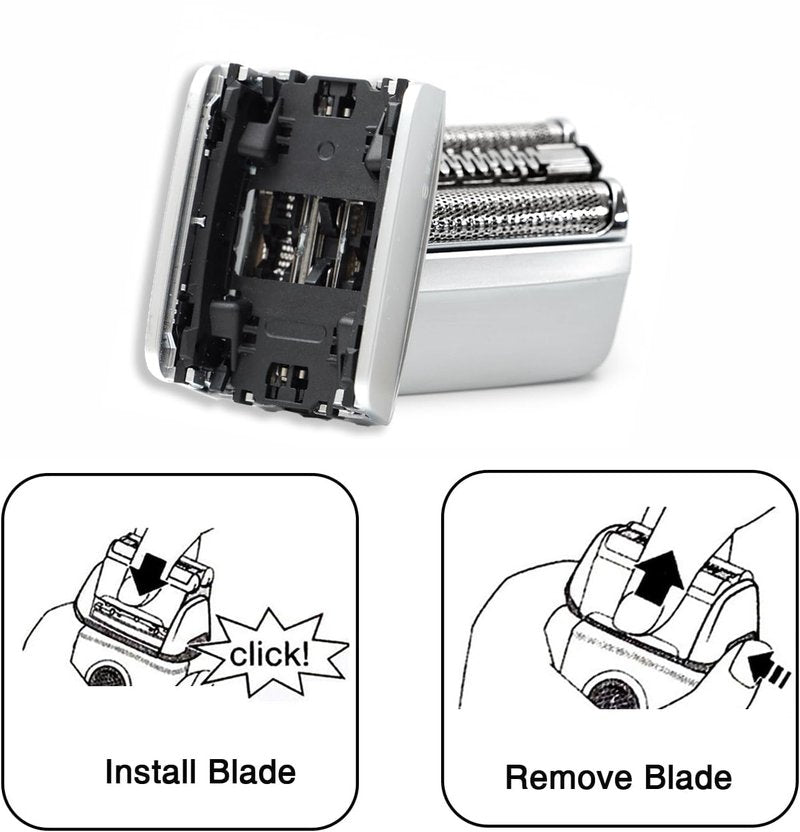 Braun 83M Replacement Shaver Head - Upgrade Foil & Cutter Blade for Series 8 | 2-Pack, Wet & Dry Compatibility