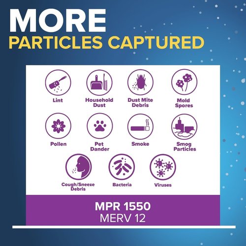 Filtrete 16x25x4 Air Filter - MERV 12 Certified for Asthma & Allergy Relief | 2-Pack, Fits Lennox & Honeywell