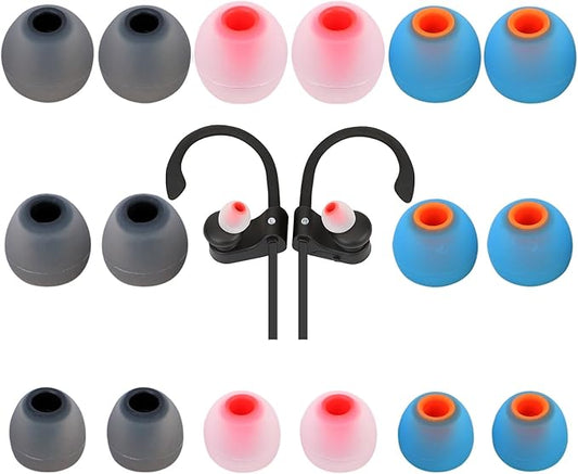 TSZYYM Earbud Tips Ear Bud Tips Soft Anti Slip Washable and Reusable Silicone Replacement Earbud Tips Fit Most in-Ear Earbuds(Inner Hole 3.8mm -5.1mm) 18pcs S M L