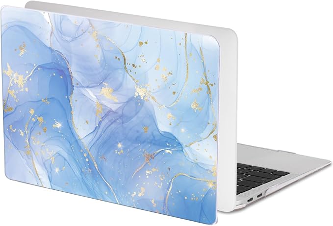 LCMOCICO Compatible with MacBook Pro 13 inch Case 2022 2021-2020 Release A2338 M2/M1 A2251 A2289 A2159 A1989 A1706 with Touch ID, Plastic Hard Shell & Keyboard Cover & Screen Film - Blue Marble