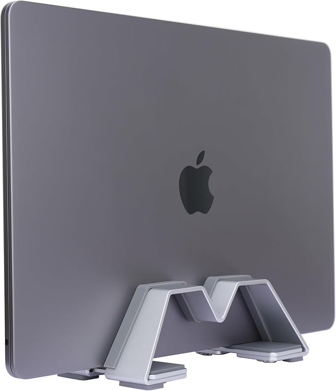 Psitek Adjustable Vertical Laptop Stand - Aluminum, Universal Fit for All Laptops (10-30mm Thickness) - Fashion Design, Adjustable Width, Anti-Slip & Scratch-Resistant, Patented Design