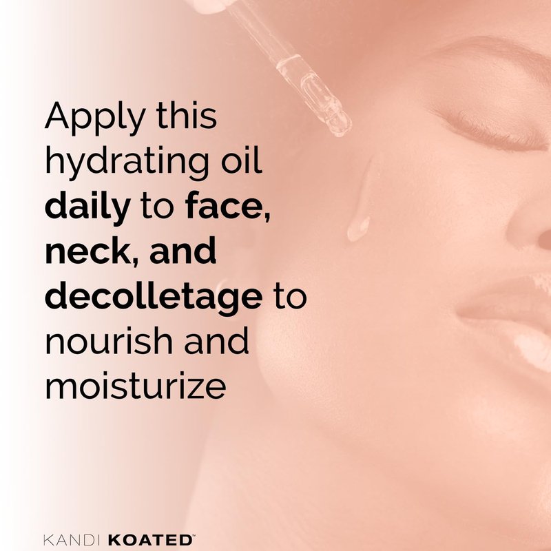 Kandi Koated Age-Renewal Face & Neck Oil Burruss – Botanical Oil with Jojoba, Vitamin C, Green Tea & Coffee Extract – Hydrating, Firming, Vegan Skincare, 1 fl oz