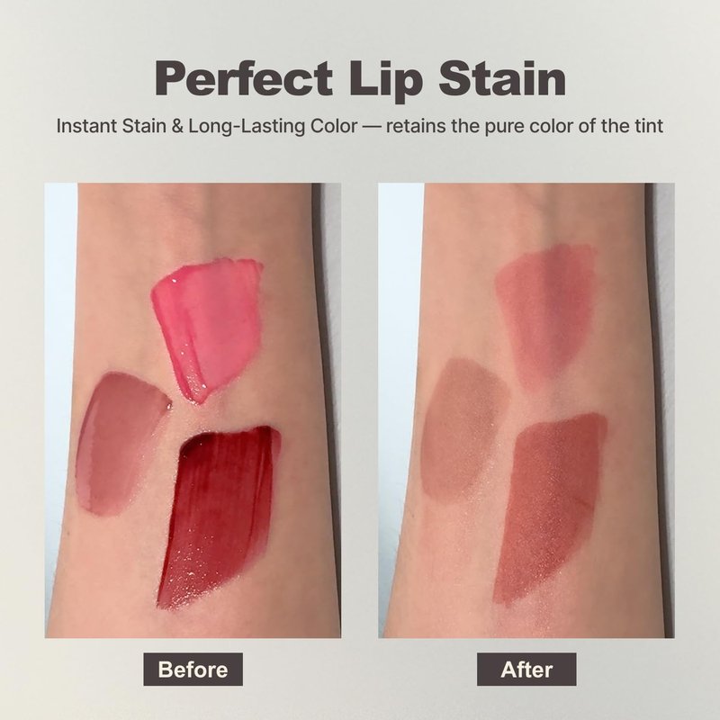 DINTO Blur-Glowy Lip Tint (217 Pax Romana) – Dewy Finish Glowy Korean Lip Tint, Long Lasting All Day Stain, Warm Soft Nude, Vegan & Cruelty-Free, 0.11 fl oz